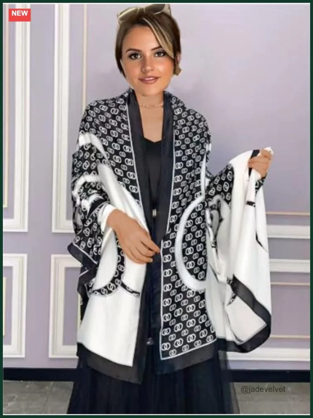 Silk Feel Long Scarf Shawl Wrap Fashion Scarf Soft Large Lightweight Travel